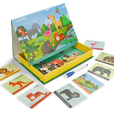 China Cute Children's Magnetic Puzzle Change Book Characters Change Animal World Puzzle for sale