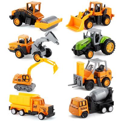 China Toy Gift Pull Back Alloy Truck Toys Cement Plastic Digger Toys Truck Forklift Toys Simulation Toy for sale