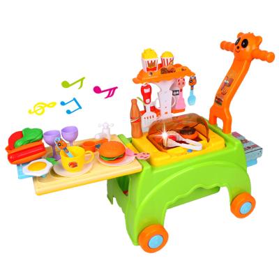 China Toy Children's Play Diecast House with Sound, Light and Music Wheelbarrow Set of Kitchen Tools and Toys for sale