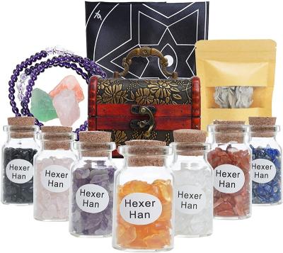 China Europe Halloween Deluxe Advent Day Gift for Friends Festival Decoration Natural Crystal Stone Rough Energy and Herbs Witchcraft Kit for sale