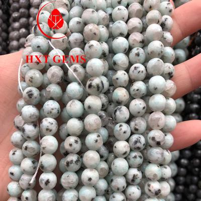 China Natural Natural Stone Beads Kiwi Jasper Faceted Round Beads Wholesale for sale