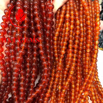 China Wholesale Natural Carnelian Round Beads Natural Agate Beads Red Agate for sale