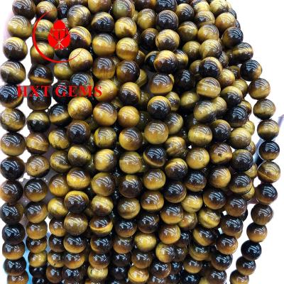 China Natural Stone Gemstone Beads Tigerseye One Round Beads Wholesale Natural Stone Beads for sale