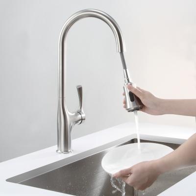 China Sense Faucets Design Factory Supply New 304 Stainless Steel Kitchen Faucets Pull Out Kitchen Faucets for sale