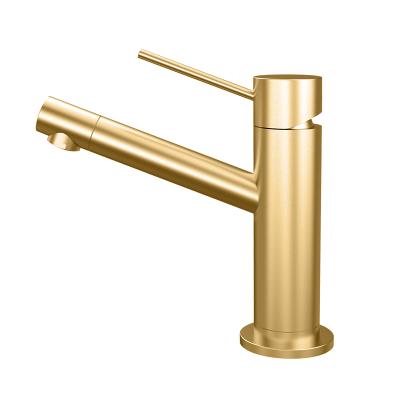 China DALI Modern Single Lever SUS304 Bathroom Water Faucet Wash Face Faucet Basin Gold Top Selling Single Handle for sale