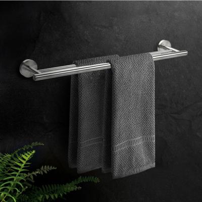 China Fashion Metal Bathroom Accessories Brushed Nickel Black Gold Wall Mount 304 Stainless Steel Towel Shelf Rack For Home Bathroom Hotel for sale