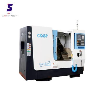 China Cheap Educational Metal Drilling CK46P Band Tool Slope Bed CNC Lathe Turning Milling Machine for sale