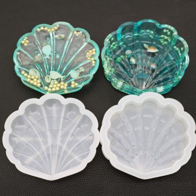 China 100% diy resin silicone mold low MOQ silicone sea tray viable classic shiny shell mold for sale