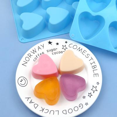 China Wholesale Viable 8 Cavity Love Silicone Mousse Cake Muti Mold Chocolate Mold Heart Resin Mold Handmade Soap for sale