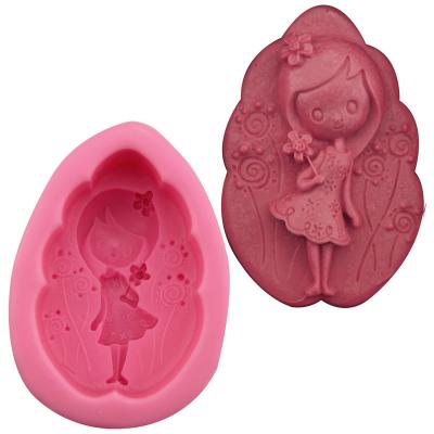 China Handmade Sunshine Viable Girl Silicone Cake Mold DIY Soap Mold Pudding Food Silicone Mold H3127 for sale