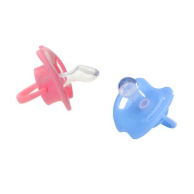 China BPA Free Cheap Round And Flat Designed Silicone Baby Pacifier for sale