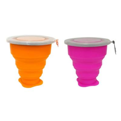 China Sustainable BPA Free Portable Red Blue Green Yellow Orange Color Silicone Baby Cup for sale