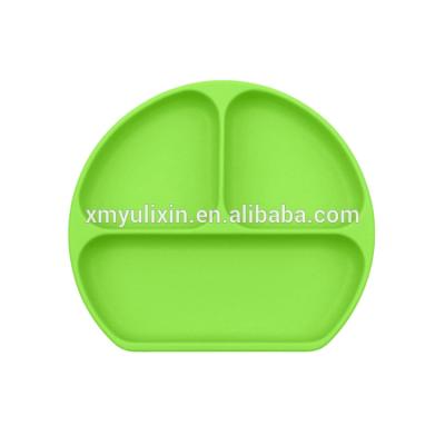 China Sustainable With Sucker Kids Durable BPA Free Silicone Dinner Plate for sale