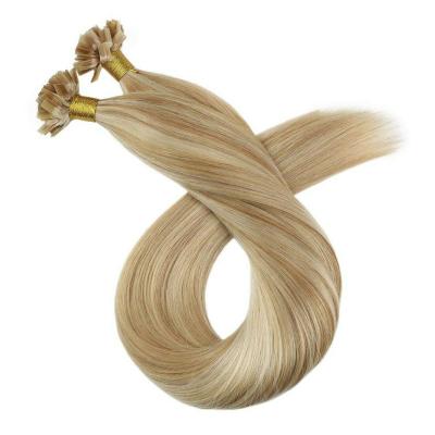 China Grade 10A Prebonded I Silky Straight Wave Tip Hair Slavic Flat Tip Hair Extensions for sale