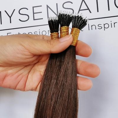 China Silky Straight Wave Free Sample Nano Ring Tip Virgin Human Hair Nano Tip Hair Extensions for sale