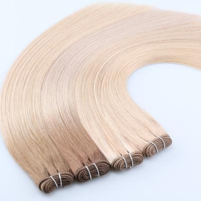 China Silky Straight Top Selling Durable Russian Blonde Machine Wave Weft Cuticle Aligned Weft Hair for sale