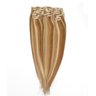 China No Shedding 100g 24inch Seamless Clip On Hair Extensions Cheap Brazilian Hair Ombre Clip Ins for sale