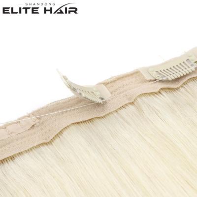 China Custom Silky Straight Double Clips Removable Double Wave Halo Wave Hair Extensions One Piece Hair Pulled for sale