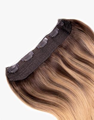 China Wholesale Luxury Russian Remy Silky Straight Wave Halo Crown Flip Hidden Hair,Halo Hair Extensions Hair for sale