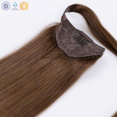 China No Shedding Cuticle Aligned Virgin Remy Ponytail Hair Extension , Drawstring Ponytail Hair for sale