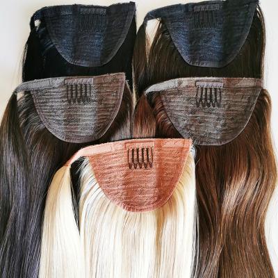 China Factory Wholesale Straight Ponytail Hair Extensions Best Seller Quality Shiny Silky Straight Thick Ponytail Hair Extensions for sale