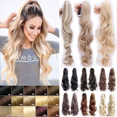 China Premium Quality Straight 100% Human Remy Hair Clip In Wrap Ponytail Wig Hair Extension for sale