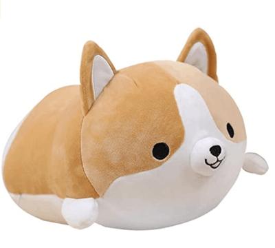 China Sleeping Corgi Dog Plush Pillow, Cute Soft Stuffed Animals Toy Gifts Down Cotton Doll Chai Sleeping Dog Pillow for sale