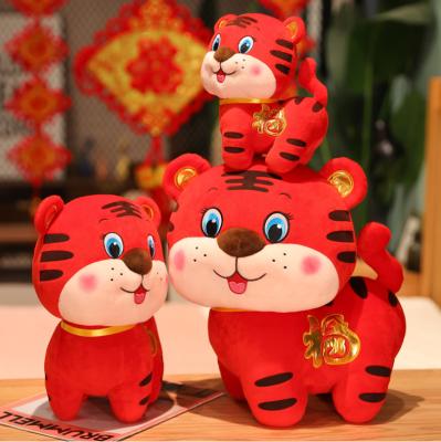 China 2022 Tiger Year Lucky Mascot Eco-friendly For Kids, 2022 New Year Tiger Plush Toy Zodiac Tiger Cute Doll Home Office Ornament Soft Spring Fes for sale