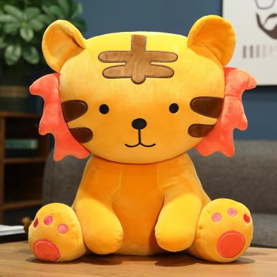 China Eco-Friendly Cute Sunflower Tiger Plush Face Flower Tiger Doll Small Baby Soothes Toys Girls To Send Gifts Wholesale for sale