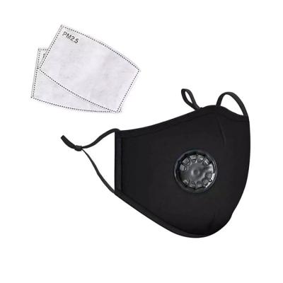 China Comfortable Fit Popular Cotton Cloth Reusable Face Mask With PM2.5 Filter Anti-dust Face Mask With Breath Valve for sale