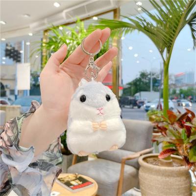 China Eco-Friendly Cute Hanging Plush Accessories Plush Backpack Schoolbag Doll Cartoon Hamster Key Chain for sale