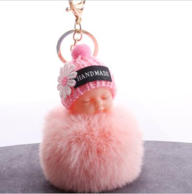 China Eco-Friendly Cute Cute Doll Hairball Plush Doll Sleep Bag Key Chain Bag Car Key Chain Pendant for sale