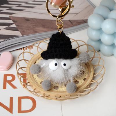 China Lovely Mink Hair Small Charcoal Eco-Friendly Ball Car Plush Pendant Korean Net Red School Bag Key Pendant Gift for sale