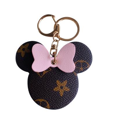 China Wholesale Lovely Minnie Key Chain Car Key Chain Creative Leather Head Ring Personalized Ring Creative Bag Gift Pendant for sale