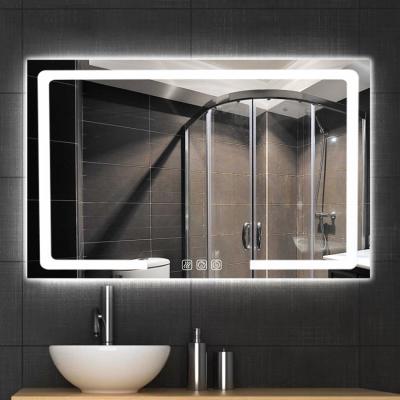 China Eclectic Chinese Custom Bathroom Led Vanity Mirror Illuminated Anti-fog Mirror New Home Furniture Decorative Wall Mirror for sale