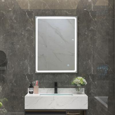 China Bright Modern Designer Large Anti Fog Touch Screen Led Backlit Smart Bathroom Mirror With Light for sale