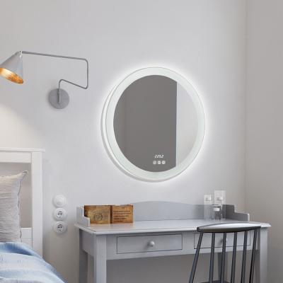 China Bathroom Eclectic Chinese Custom High Quality Design Waterproof Circular Frame Mirror Led Lamp Round Bath Decor Mirror for sale