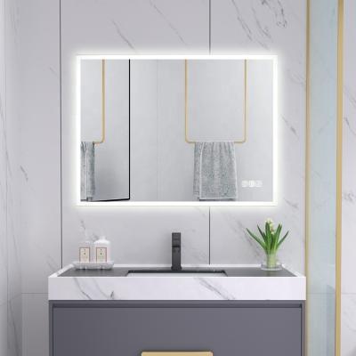 China Illuminated 3 Years Warranty Seismic Prevention Fell Bathroom Environmental Friendly Glass Led Mirror With Aluminum Alloy Frame for sale