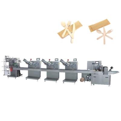 China High Speed ​​Automatic Disposable Wooden Spoon Knife Fork Pillow Packing Machine /Automatic Chopsticks Packaging Machine for sale