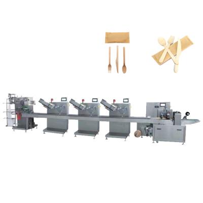 China Full Automatic Products CGL Napkin Spoon Fork Knife Set Packing Machine for sale