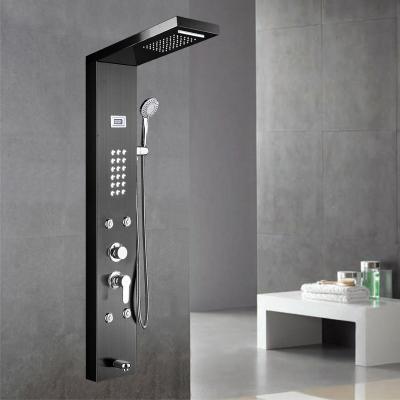 China Newest Excellent Shower Wall Panels Touch Screen Shower Panel Electric Wet Shower Panel Faucets Stainless Steel for sale