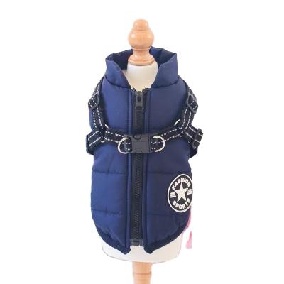 China New Dog Cotton Winter Ski Suit Chest Stored Waterproof And Warm Back Integrated Cotton Vest for sale