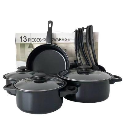 China Sustainable 13 Pcs Cookware Set Pots And Pans Non Stick Kitchen Camping Cookware Sets Cooking Pot for sale