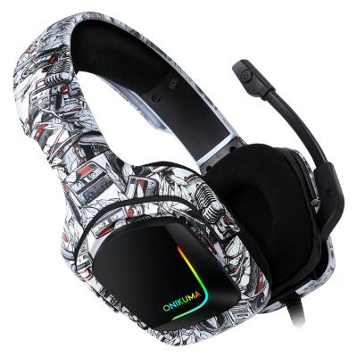 China ONIKUMA K20 Earphone Fashion Pattern Camouflage RGB Light USB 3.5mm Gamer Headset for sale