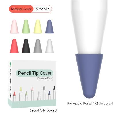 China High Quality Protector For Apple Pencil Tip Cover, 8 Pack Silicone Pencil Seed Cover Protector For Apple Pencil 1 2 for sale