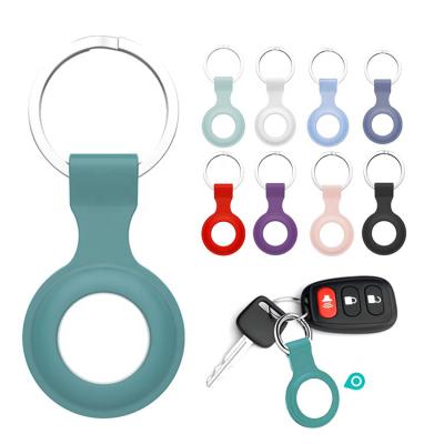 China Waterproof For Apple AirTags Liquid Silicone Protective Sleeve For Apple Locator Anti Lost Key Chain Protective Sleeve For AirTags for sale