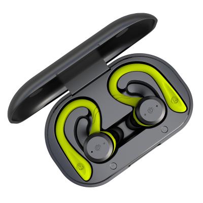 China Ipx7 In-ear hi-tech electronics waterproof sport earphone 5.0 wireless headphones earhook genuine earbuds with charging case for sale