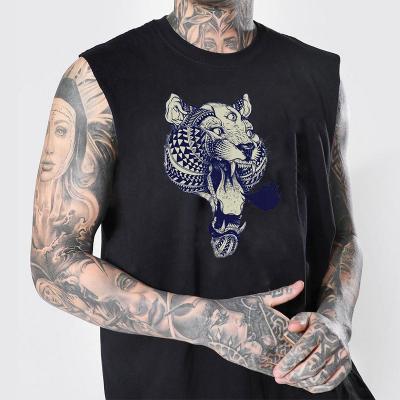 China Easily Transferred To Apparel Tiger Drawing Graphic Plastisol Heat Oversized Transfer Overdye Fashion Tide Mens Custom T-Shirt for sale