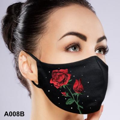 China Easily Transferred To Mask UN 2 Layer Fabric Washable Modal Designer Rhinestone Mask NEW 22 With PM2.5 Filter for sale