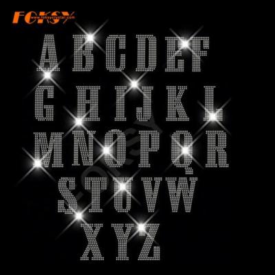 China Flatback Tank Top 3 Inch Font FAUX STONE Iron On Transfer Alphabet Letters CUSTOMIZED Different Bling Letters for sale